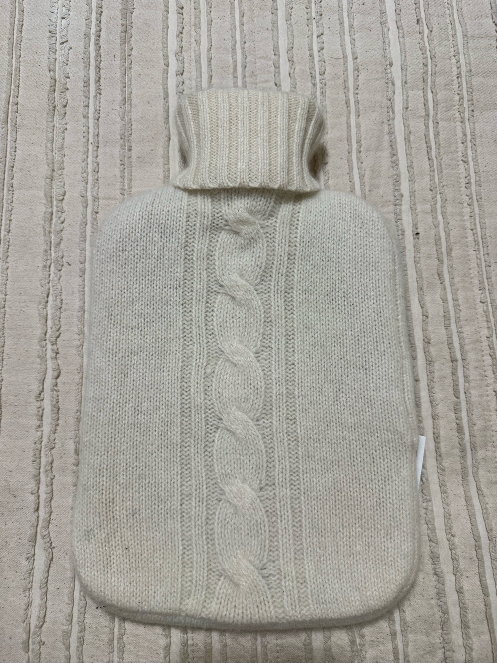 NWT Restoration Hardware Cream Cable-Knit Cashmere Hot Water Bottle Set